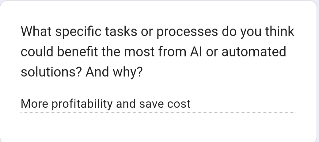 Survey response 2